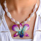 "Ambar" Everyday Real Orchid Necklace with Kunzite