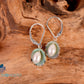 "Brooke" Green Limpet and Pearl Earrings