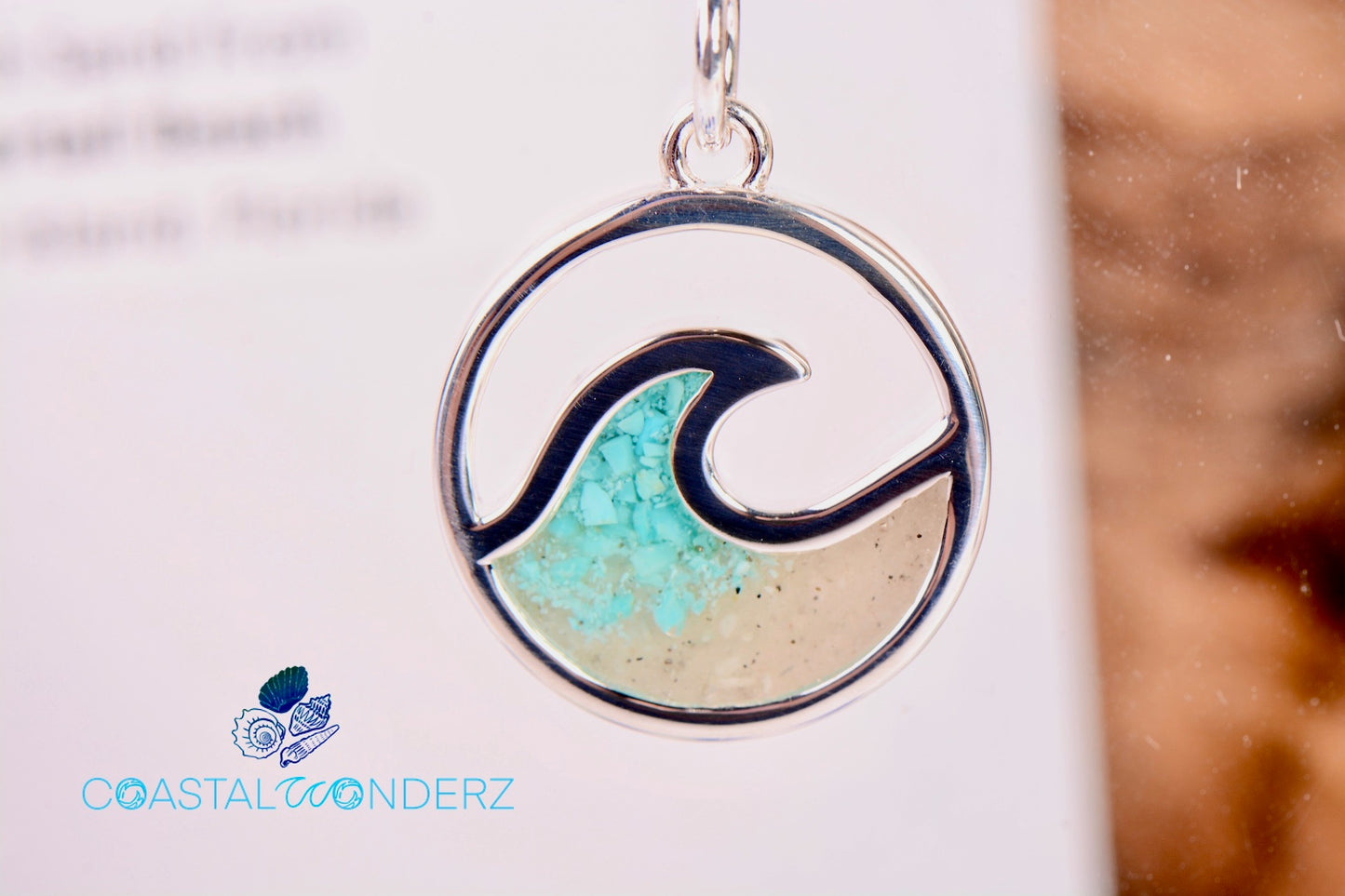 Cresting Wave Necklace with Turquoise Gradient