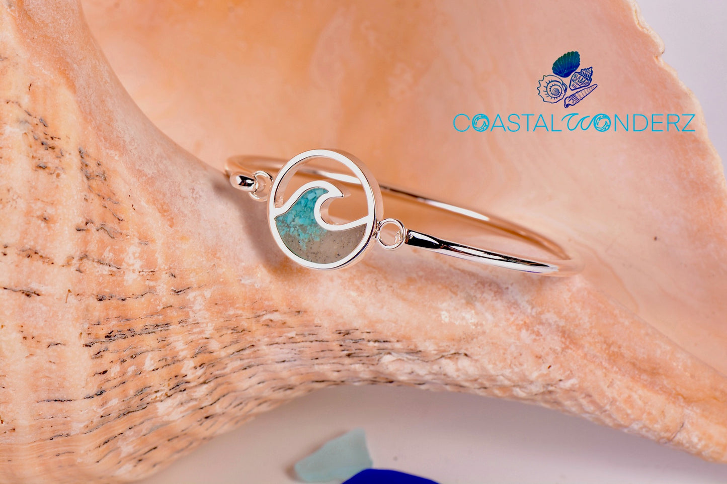 Cresting Wave Bracelet with Turquoise Gradient