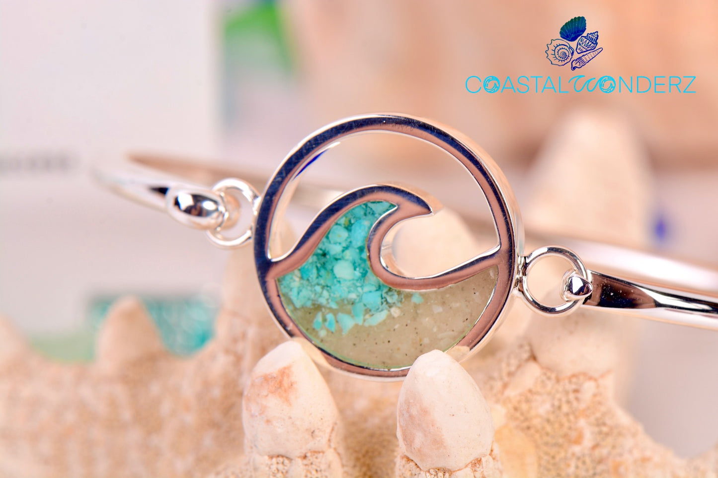 Cresting Wave Bracelet with Turquoise Gradient