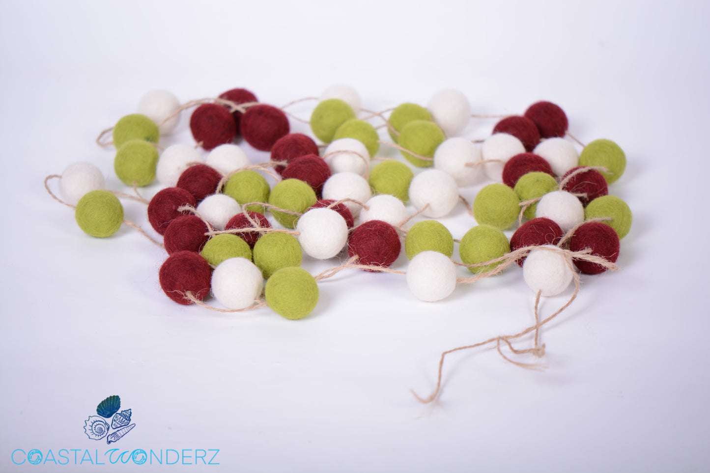 CoastalWonderZ Felt Ball Garland